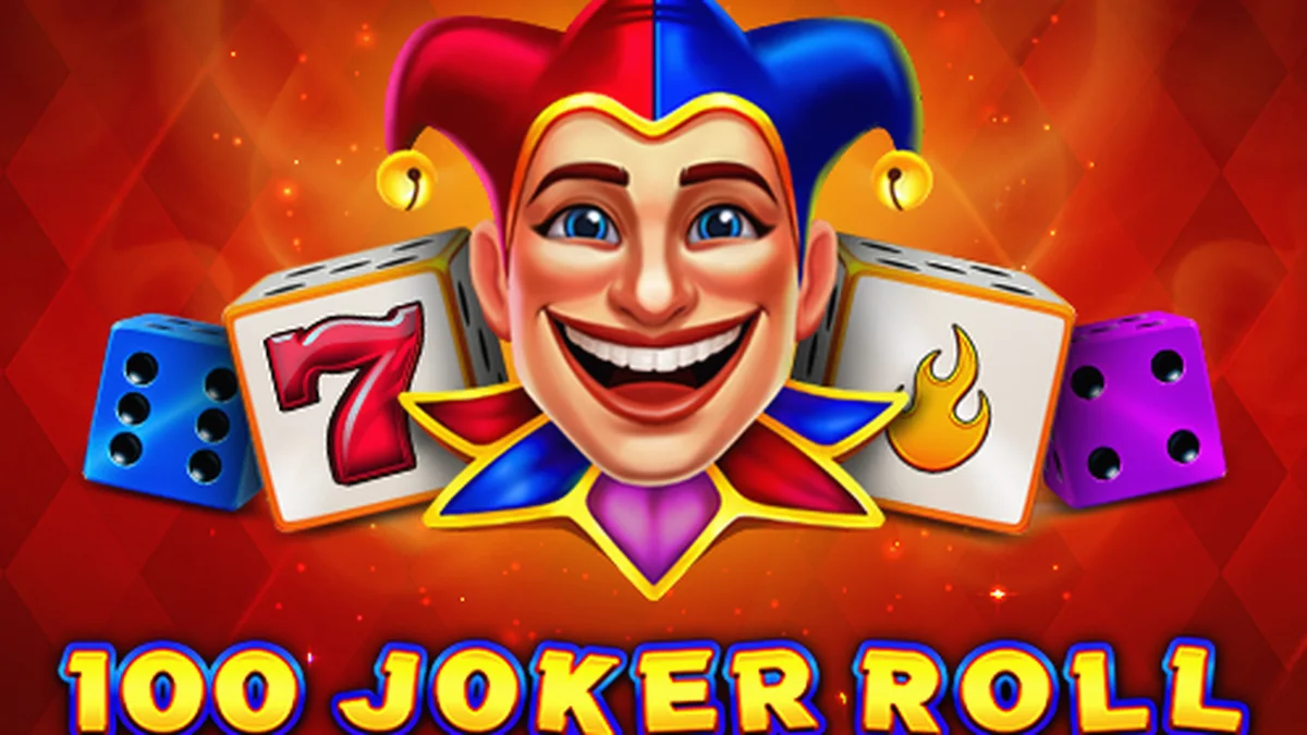 Tampilan antarmuka permainan slot 100 Joker Roll dengan simbol klasik yang berwarna-warni.