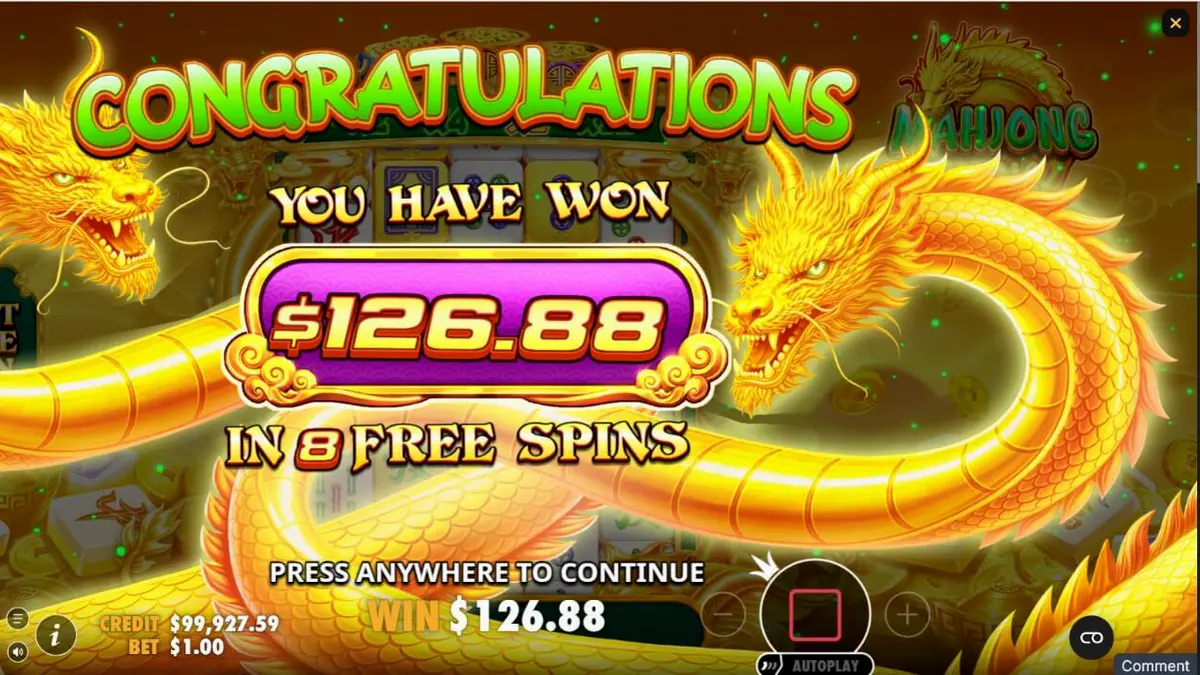Tampilan visual Mahjong Wins Triple Pot dengan simbol ubin Mahjong dan latar belakang medan perang.